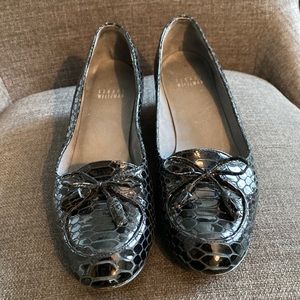 Stuart Weitzman Black Leather Wedges, Size 7.5